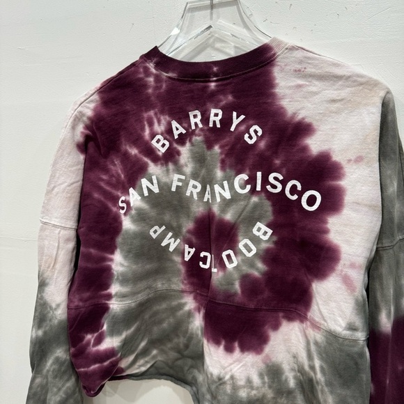 Spirit Jersey Long Sleeve Cropped Sweatshirt Tie-Dye Barry’s Bootcamp SF Medium - Picture 6 of 7